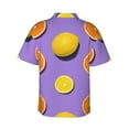 thumbnail image 3 of Balery Yellow Lemon And Orange Print Men's Hawaiian Shirts Short Sleeve Beach Shirt Relaxed Fit Vacation Button Down Shirts-Small, 3 of 9