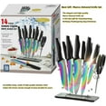 thumbnail image 2 of Marco Almond KYA35 14-Piece Super Sharp Cutlery Rainbow Knife Set with Acrylic Stand Dishwasher Safe Kitchen Knives Stainless Steel, 2 of 6