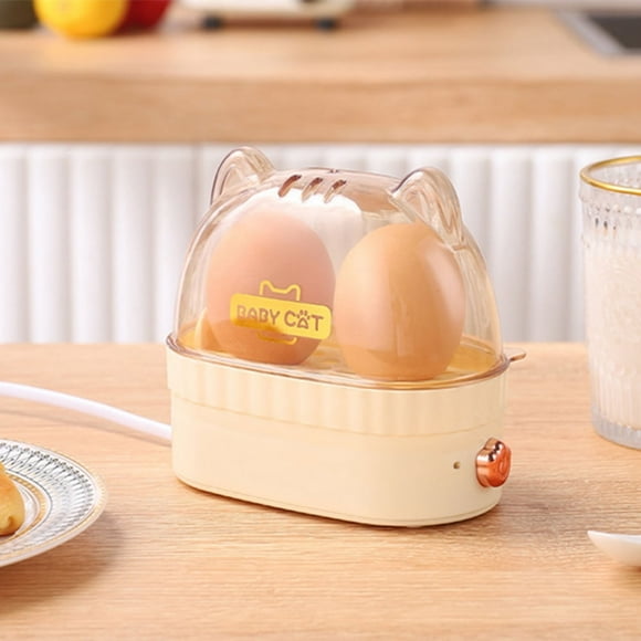 Lindbes Egg Boiler 2 Egg Capacity Boiled Egg Cooker Egg Steamer Electric Egg Cooker Multifunctional Egg Maker Auto Shut Off Egg Cooker Machine for Dormitories Travel and Offices White