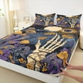 thumbnail image 4 of Feelyou Rustic Mushroom Plant Twin Sheet Sets, Mystic Eyes Skeleton Twin Fitted Sheet, Vintage Hippie Bohemian Flat Sheet, Luxury Bedroom Decor, 3pcs, 4 of 8