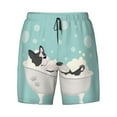 thumbnail image 4 of Lsque Mens Swim Trunks French Bulldog Taking a Bath Pattern - Bathing Suit Compression Liner - Beach Swim Shorts Swimwear - (S-3XL) - Stretch Quick Dry -3X-Large, 4 of 9