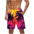 thumbnail image 2 of DIOAZUD Mens Swim Trunks 5 Inch Swimming Shorts with Drawstring Surfing Swim Shorts Quick Dry Bathing Suits Swimwear Tropical Palm Tree Print Swimming Trunks with Pockets, 2 of 5