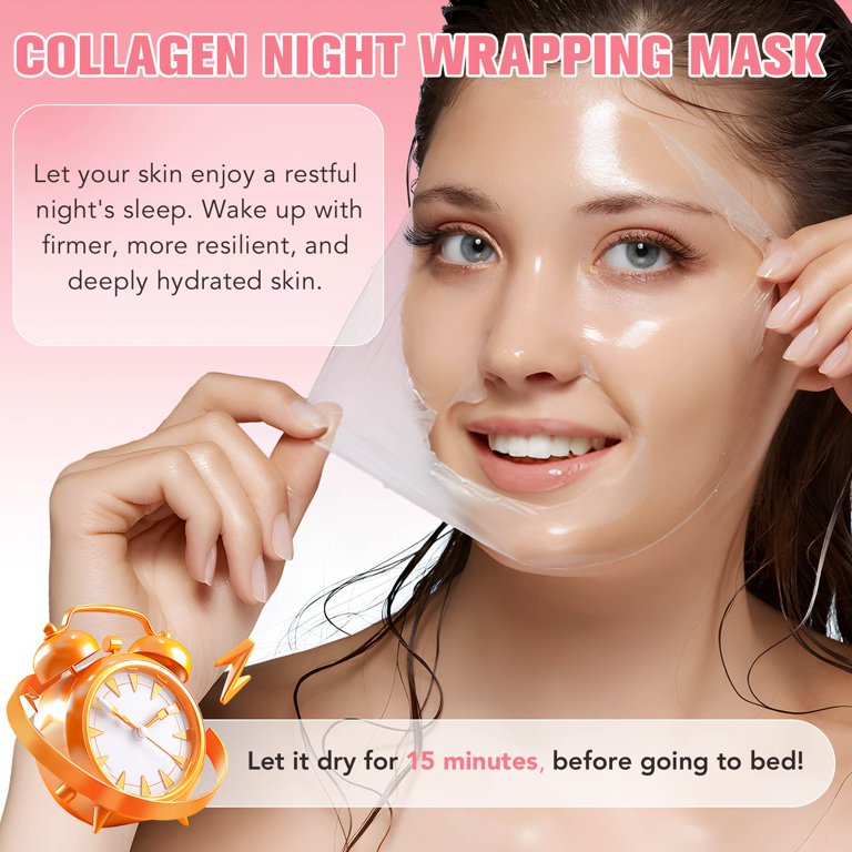 ikzee Collagen Mask (4PCS) and Sleeping Night Mask (75ml),Wrapping