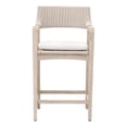 thumbnail image 1 of Pemberly Row Contemporary 27.5" Woven Wicker Teak Outdoor Counter Stool, 1 of 7