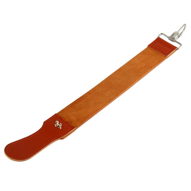 Correa de cuero genuino para afilar navajas de afeitar rectas de peluquero, cuchillos plegables, afilador de cuchillas, cinturón de afilar