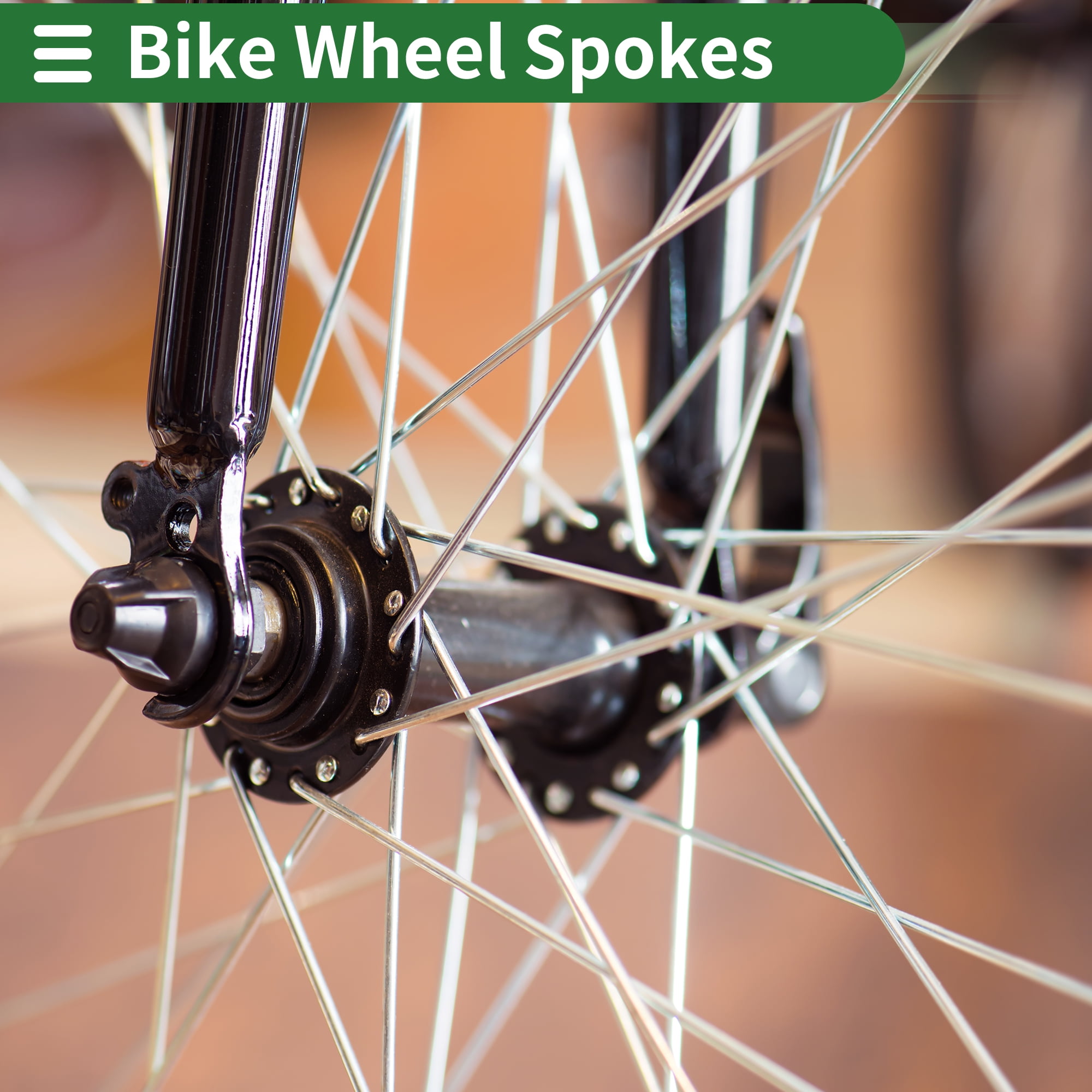 Unique Bargains 36Pcs Universal Bike Wheel Spokes 14G Carbon Steel Black Black 8.07"