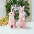 thumbnail image 4 of Milue Easter Bunny Figurine Resin Rattan Woven Rabbit Statue Art Crafts Decoration, 4 of 21