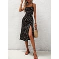 thumbnail image 3 of AURA Women Floral Spaghetti Strap Summer Dress Split Midi Sexy Vacation Dress, 3 of 7