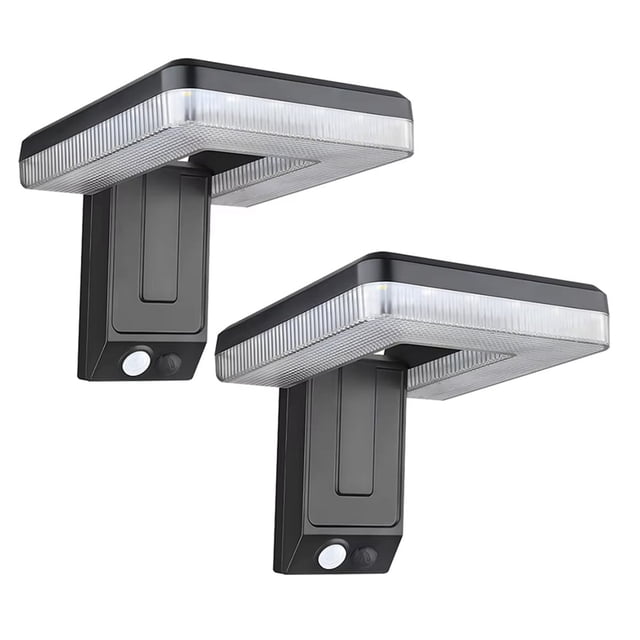 2 Lámparas Solares LED de Pared para Exteriores, Ideales para Patios, Jardines y Alumbrado Público. 3 Modos de Iluminación. Resistentes Al Agua. Sensor de Movimiento.