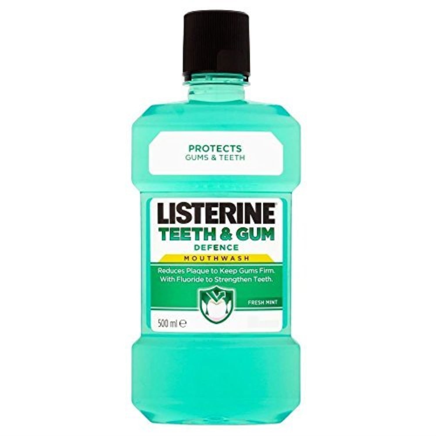 listerine teeth & gum defence antibacterial mouthwash (500ml) pack of