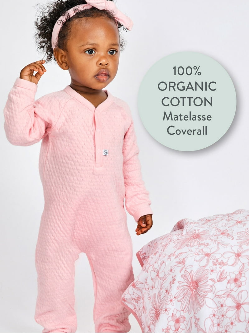 Honest Baby Clothing Organic Cotton Matelasse Coverall - Walmart.com