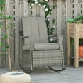 thumbnail image 2 of Outsunny Chaise Berçante en Osier avec Coussin Doux Repose-Pieds Réglable Gris, 2 of 10