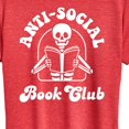 thumbnail image 3 of Instant Message - Anti Social Book Club Skeleton - Women's Short Sleeve Graphic T-Shirt, 3 of 6