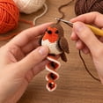 thumbnail image 4 of Robin Spiral Hanging Crochet Kit Full DIY Craft Supplies for Christmas Handmade Ornament Comes with Yarn Tools and Detailed Guide (Robin), 4 of 9