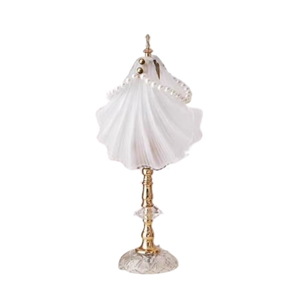 Forma de concha Lámpara de mesa de cristal moderna cable de enchufe Lámpara de mesa de cristal interruptor de botón lámpara de mesa dormitorio sala de estar Hotel Bar