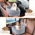 thumbnail image 4 of Dog Car Seat for Small Medium Dogs,Detachable Washable Dog Booster Seat Under 30lbs, Pet Car Seat Travel Bed with Storage Pockets and Dog Safety Belt (Grey), 4 of 5