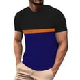 thumbnail image 1 of LNWUY Chemise Décontractée à Manches Courtes pour Hommes, Col Rond, Respirante et Confortable, Bleu TTG, 1 of 6