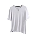 thumbnail image 2 of Blouse Femme Unie Décontractée Mode Col Rond Manches Courtes Régulières Hauts de Sommeil, 2 of 4