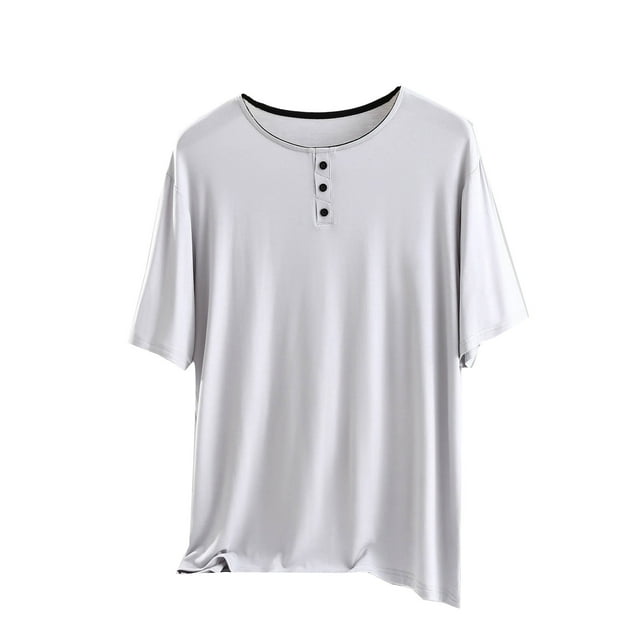 Erwazi Hauts de Pyjama pour Femmes Doux T-Shirt à Manches Courtes Chemises de Nuit T-Shirt à Col en V Haut de Pjs Vêtements de Nuit