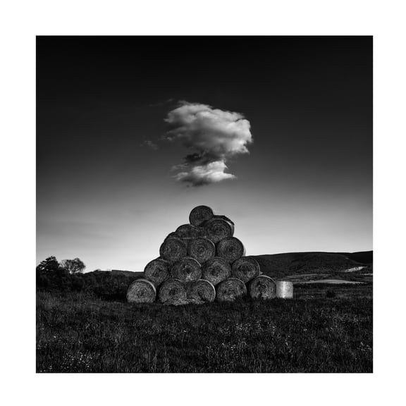 Canvas Wall Art - Karol Vazan 'Hay Bales' Wall Art for Living Room, Bedroom, or Office D?cor by Trademark Fine Art - 14 x 14 Inches