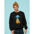 thumbnail image 2 of Pizza Ufo Design Sweatshirt Men -Image by Shutterstock, Male x-Large, 2 of 4