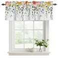 thumbnail image 2 of 2 Pack Valances for Windows, Sage Green Eucalyptus Window Valances for Living Room/Bedroom/Bathroom, Spring Farmhouse Tulips Leaves Light Filtering Kitchen Curtain Valance 60"W x18" L, 2 of 9