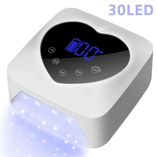 Rechargeable UV LED Nail Lamp 72W Cordless UV Light for Nails With Rhinestone Heart Shaped Manicure Pedicure Machine Nail Tools
