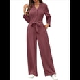 thumbnail image 1 of de Mujer de Larga con Cuello en V, Elegantes, Informales, de Pierna , para Otoño 2025. Rojo Ladrillo L, 1 of 10