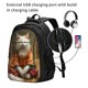 thumbnail image 2 of Balery Haystack Meditating Cat Mochila con carga USB para hombre y mujer - Mochila impermeable y antirrobo para laptop con puerto USB para viajes, trabajo, 2 of 7