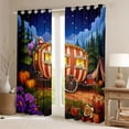 thumbnail image 2 of Castle Fairy Whimsical Camper Blackout Curtains Set of 2 (52x84 Each) for Teens, Forest Art Window Curtains for Bedroom, Red Green, 2 of 6