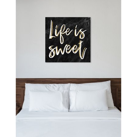 Oliver Gal Life Is Sweet Black Marble Inspirational Quotes Wall