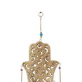 thumbnail image 5 of DecMode 32" Brown Mango Wood Hamas Buddha Windchime with Glass Beads and Cone Bells, 5 of 9