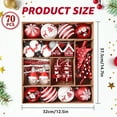 thumbnail image 2 of Januofit  70pcs Christmas Tree Balls Ornaments, Colorful Shatterproof Plastic Christmas Tree Ornaments, Xmas Decorative Baubles for Christmas Tree Decorations with Hanging Strings, Red & White, 2 of 6