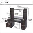 thumbnail image 4 of Inval Centre de Travail Informatique America avec Hutch, Espresso, 4 of 5