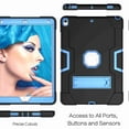 thumbnail image 3 of For iPad Pro 10.5 2017 A1701 A1709 Case, Dteck Shockproof [Full-Body] Hybrid 3-Layer Drop Protection Rugged Case Kickstand [HD Screen Protector] Cover , Black+Blue, 3 of 7