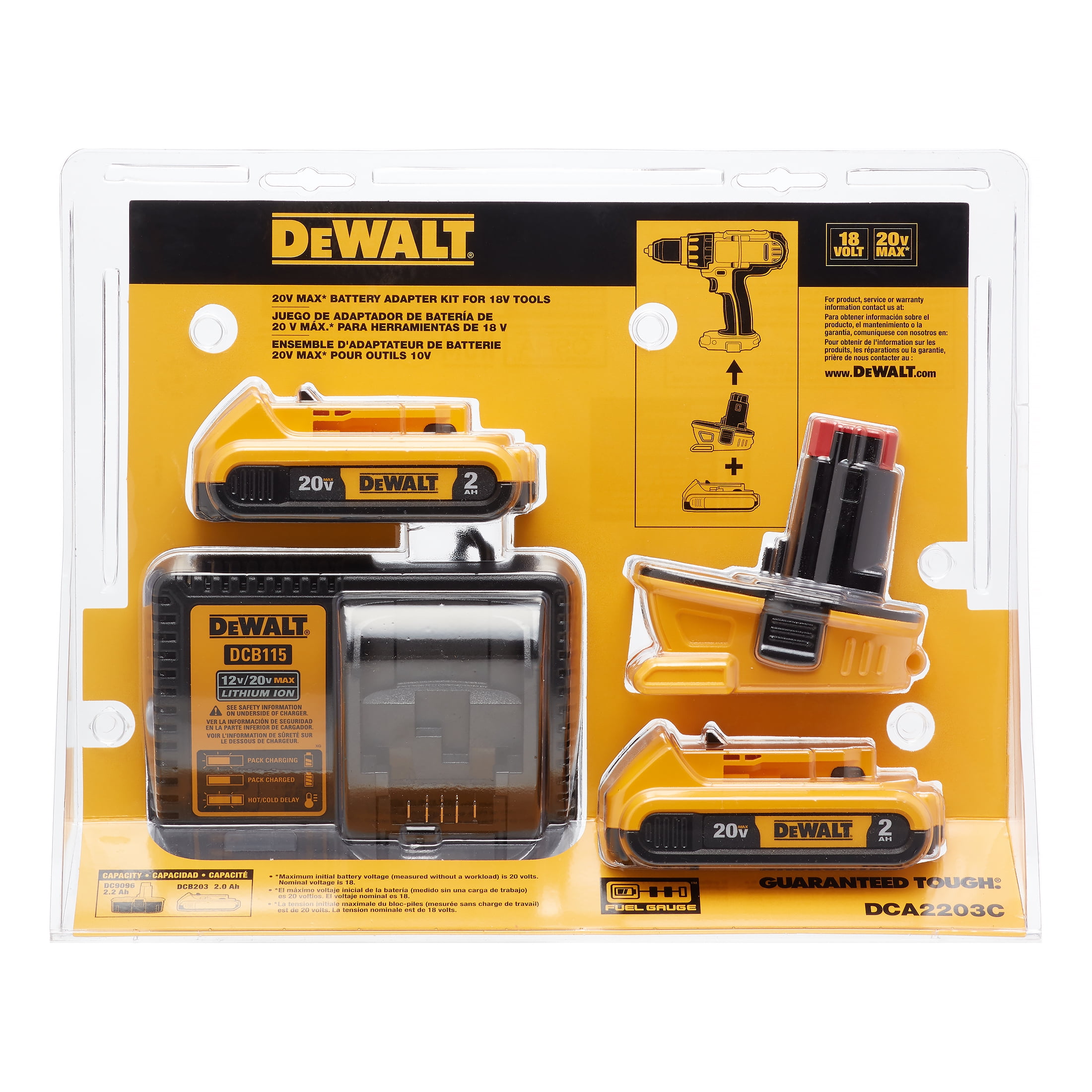 kulhydrat Svække Recept DeWalt 20V MAX* Battery Adapter Kit for 18V Tools (2-Pack) - Walmart.com