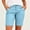 Blue, variant on Women's Casual High Waist Roll Cuff Stretch Twill Bermuda Shorts with Pockets Black