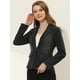 thumbnail image 3 of Chaqueta de mezclilla lavada Allegra K de manga larga con botones y solapa con muesca para mujer Negro S, 3 of 5