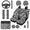 Black-White Skull & Bat Repeat Pattern, variant on HUIACONG Car Seat Cover Set, with Steering Wheel Cover Car Seat Covers Car Seat Covers Full Set, Hummingbird and Floral Fashionable Comfort Car Accessories Full Set