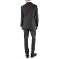 thumbnail image 3 of Ferrecci Men's Mason Charcoal Wool Slim Fit Notch Lapel 2 Piece Suit with Matching Flat-Front Dress Pants (44 Long), 3 of 7