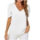 thumbnail image 1 of Tops Para Mujer Blusas Casuales Elegantes Camisas de Moda Con Cuello en V Camisa de Gasa Con Mangas Abullonadas Blusa de Manga Corta Odeerbi ODB156215, 1 of 7