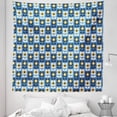 thumbnail image 1 of Yellow and Blue Tapestry, Simplistic Flower Silhouettes Botanical Thriving Garden with Grunge Effects, Fabric Wall Hanging Decor for Bedroom Living Room Dorm, 5 Sizes, Multicolor, by Ambesonne, 1 of 1