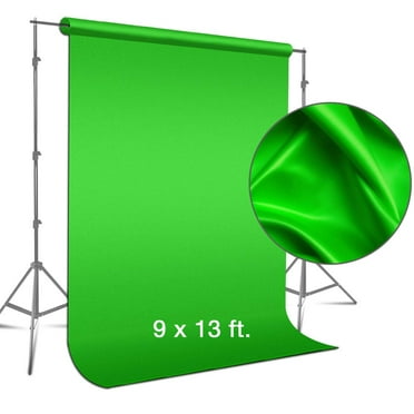 LS Photography 9 ft. x 13 ft. Green Fabricated Chromakey Backdrop Background Screen for Photo / Video Studio, WMT1137