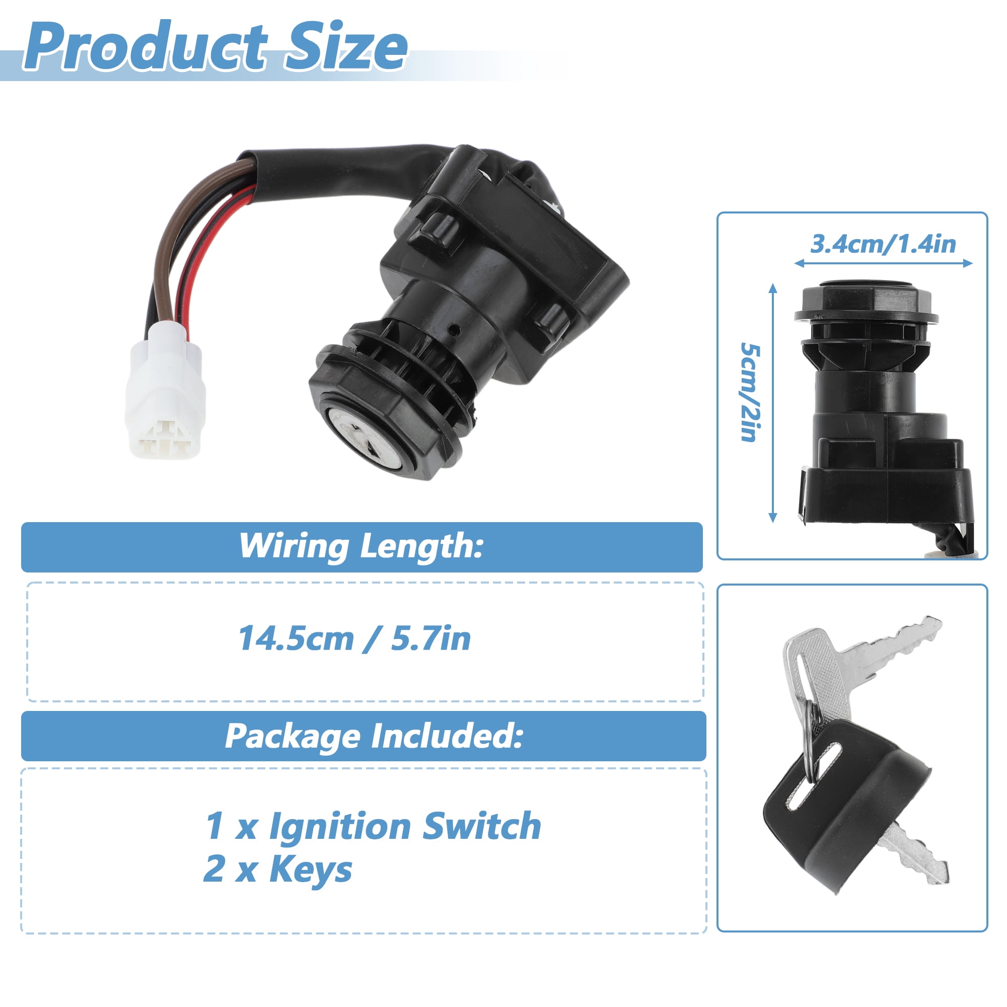 Unique Bargains Ignition Key Switch for Suzuki LTR450 2006-2009 ATV