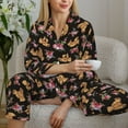 thumbnail image 6 of Sikiie Rose Flower Bear Women's Long-Sleeve Shirt and Full-Length Bottom Pajama Set (s-xxl)-Large, 6 of 7