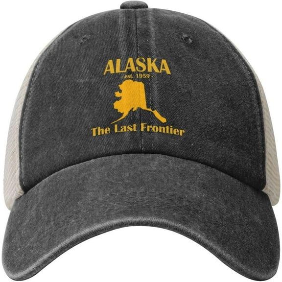 Alaska est 1959 Cowboy Hat Men Vintage Mesh Baseball Cap Women Dad Hat Sun Hat Trucker Hat Black