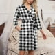 thumbnail image 1 of HongQid Womens Robe Lightweight Short Polyester Cotton Bathrobe Soft Ladies Sleepwear with Pockets and Belt, 1 of 7