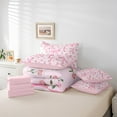 thumbnail image 6 of Homewish Cartoon Bowknot Ribbon 7-Piece Bedding Comforter Set,Cute Bowtie Bow King Bedding Sets,Pink Flower Floral Bed Sheets For Kids,Breathable Home Decor Reversible, 6 of 8