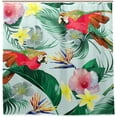 thumbnail image 2 of Coolnut Parrots Tropical Flowers Leaves Bath Shower Curtain Liners 72"x72", 100% Polyester Waterproof with C-Shaped Curtain Hook Modern Bathroom Decoration 1 Panel, 2 of 5