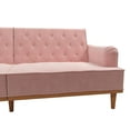 Mr. Kate Stella Vintage Convertible Sofa Bed Futon, Pink Velvet